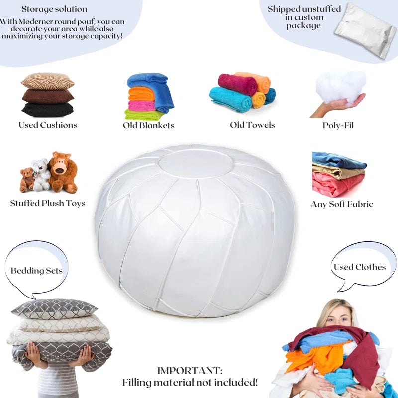 Pouf Unstuffed Ottoman Moroccan Footstool