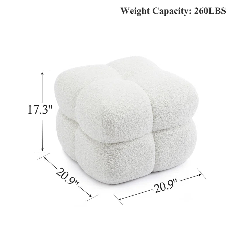 Robertas 20.9" Tufted Square Footstool Ottoman